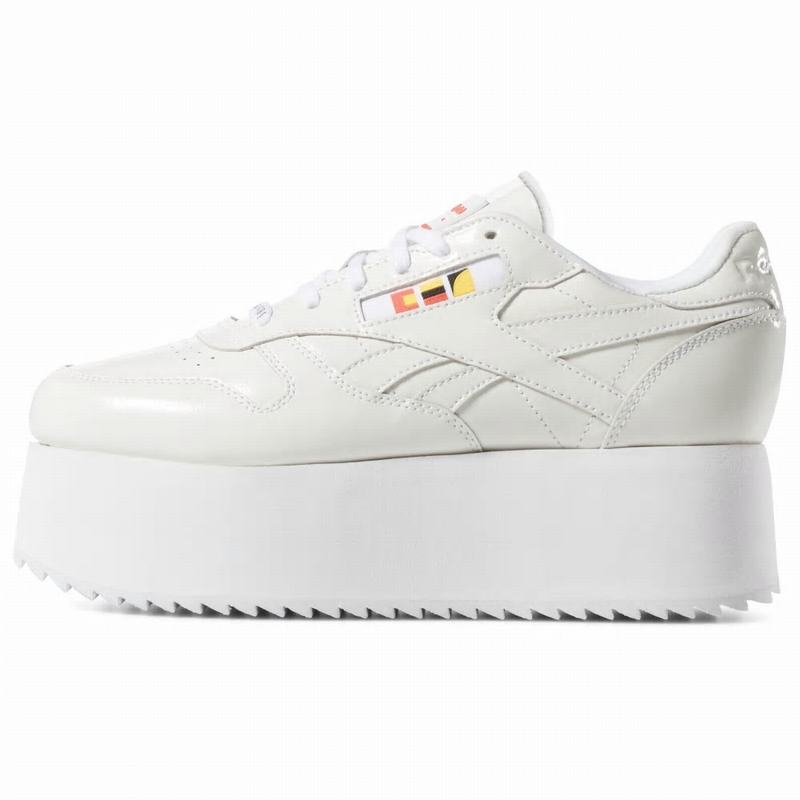 Reebok Classic Leather Triple Platform X Gigi Hadid Tenisky Damske - Biele/Červené/Čierne XK6435ZR